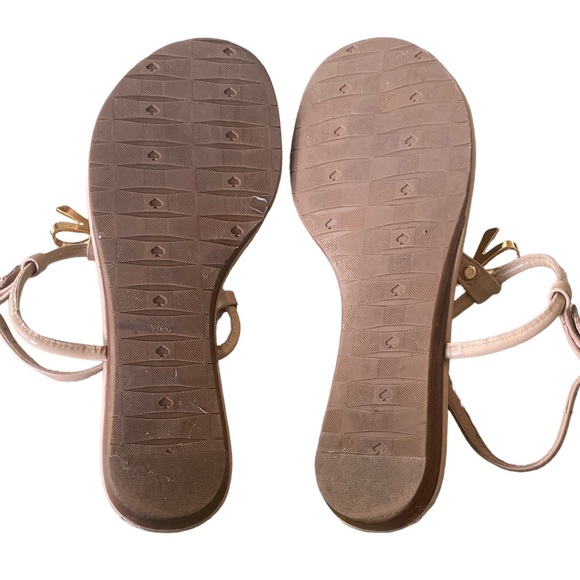 Kate Spade Tracie Gold Bow Patent Thong T-Strap Sandals - 6.5 - Picture 10 of 14